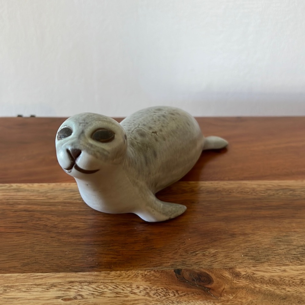 Andersen Design Studio Pottery Baby Seal Pup Sculpture Signed.